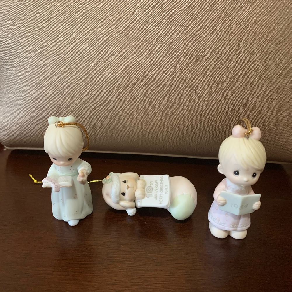 Precious Moments Christmas tree ornaments 3 pieces